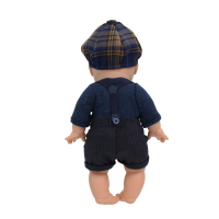 3-delig setje boy blauw ruit bretels